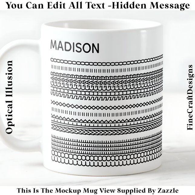 Mug Préférence de café Message Caché Nom 101B Moderne (Créateur téléchargé)