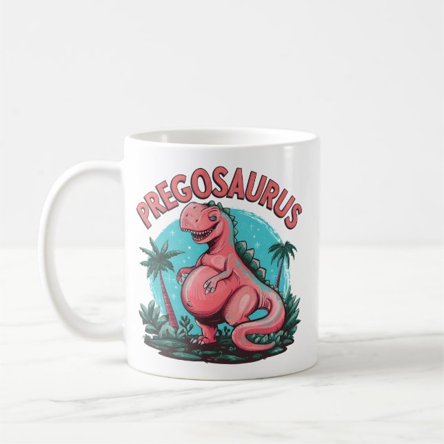 Mug Pregosaurus Funny Grossesse Faire-part Dino Maman (Gauche)