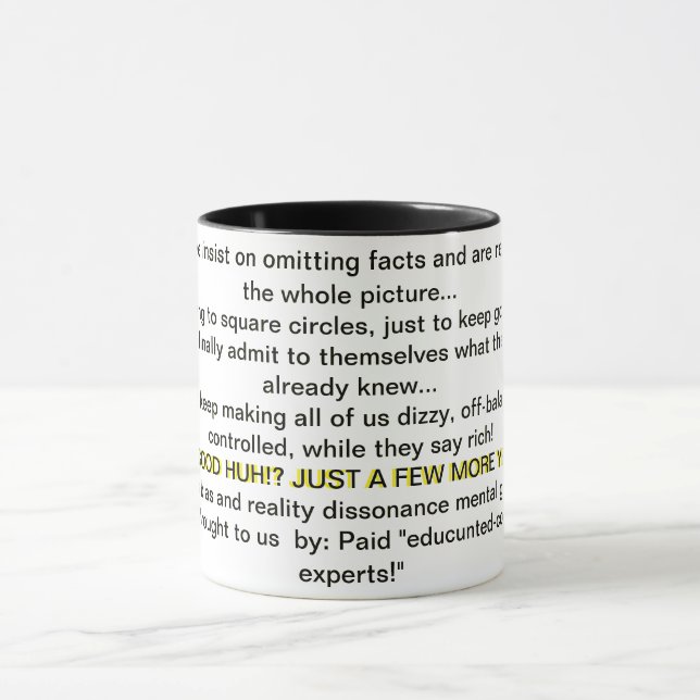 Mug Préjugé cognitif et dissonance de la réalité (Centre)