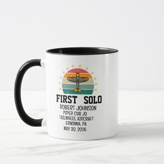 Mug Premier avion solo PILOT Rétro Personnalisé (Gauche)
