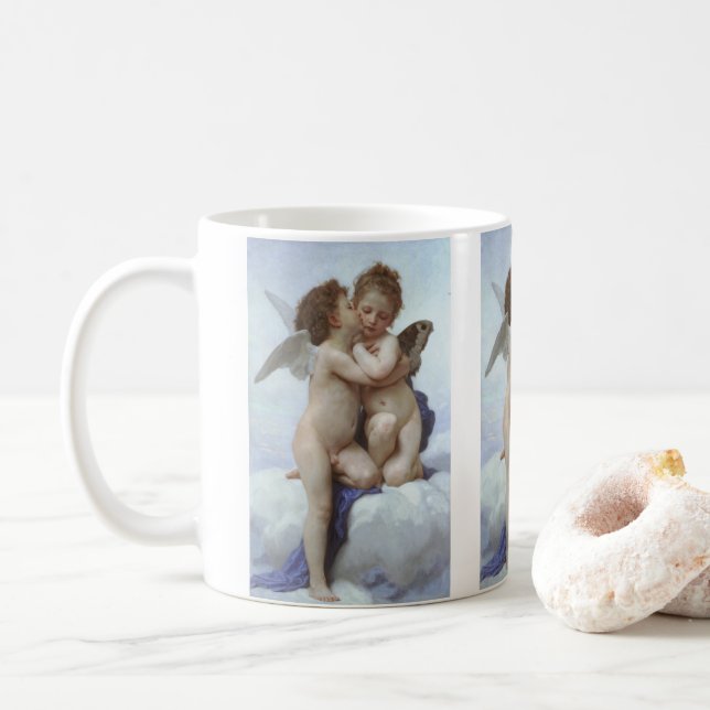 Mug Premier Baiser par Bouguereau, Anges victoriens d' (Avec donut)