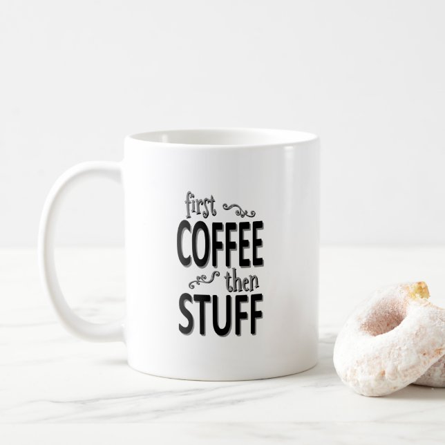 Mug Premier café puis des trucs (Avec donut)