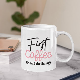 Mug Premier café Puis je fais des choses, Amoureux de