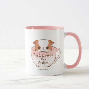 Mug Premier café, puis promenade Adorable chiot Pomchi