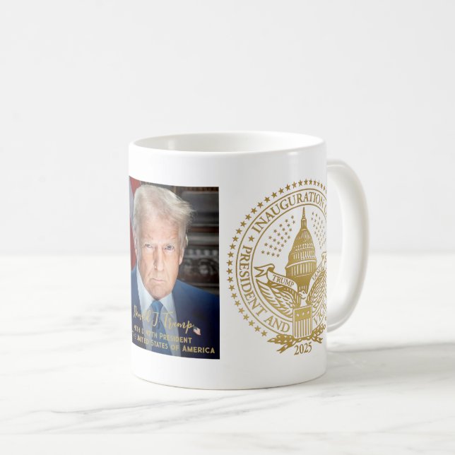 Mug Premier et deuxième sceau inaugural Donald Trump (Devant droit)