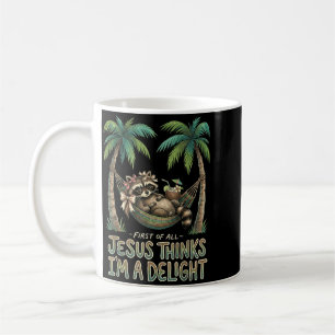 Mug Premier Jésus pense qu'un design de raton laveur e