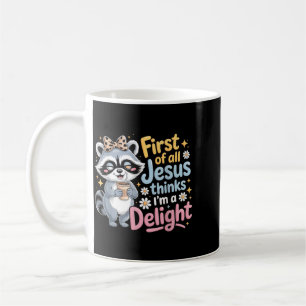 Mug Premier Jésus pense qu'un design de raton laveur e
