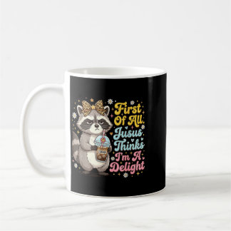 Mug Premier Jésus pense qu'un raton laveur drôle est d