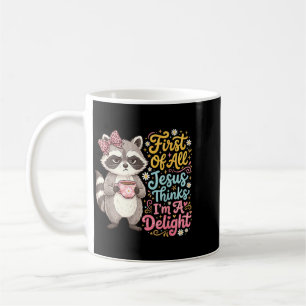 Mug Premier Jésus pense qu'un raton laveur drôle est u