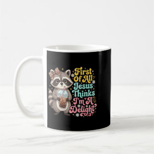 Mug Premier Jésus pense qu'un raton laveur drôle est u