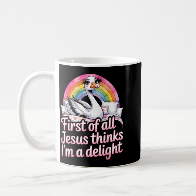 Mug Premier Jésus pense qu'une joie Funny Goose Meme (Gauche)