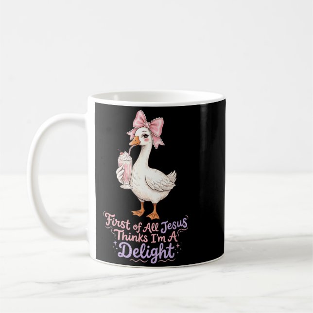 Mug Premier Jésus pense qu'une joie Funny Goose Meme (Gauche)