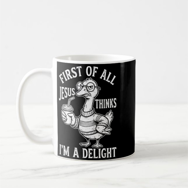 Mug Premier Jésus pense qu'une joie Funny Goose Meme (Gauche)