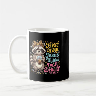 Mug Premier Jésus Pense Une Conception De Raton Laveur