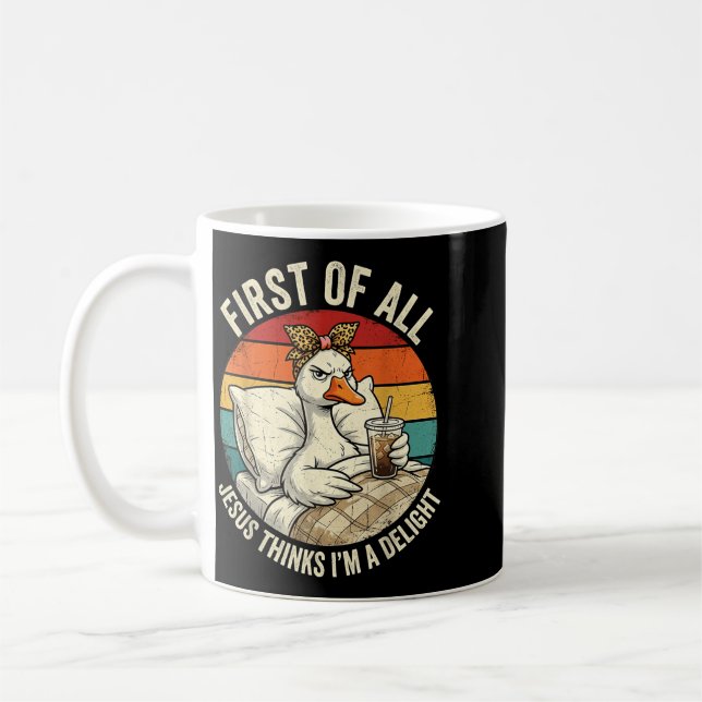 Mug Premier Jésus pense une conception d'oie délice 7 (Gauche)