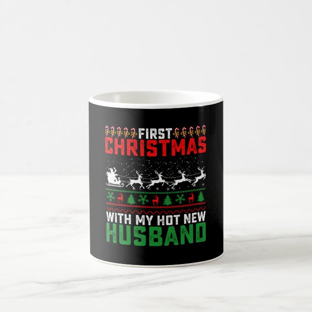 Mug Premier Noël avec mon nouveau mari chaud laid (Centre)