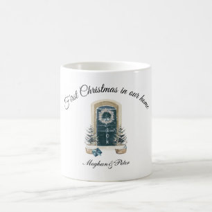 Mug Premier Noël dans notre maison aquarelle vert saug
