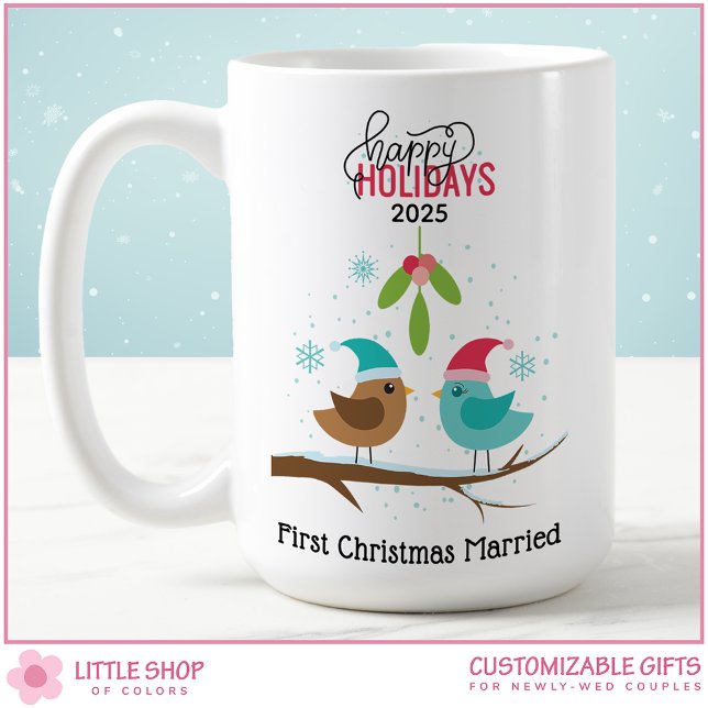 Mug Premier Noël de jeunes mariés amoureux (Créateur téléchargé)