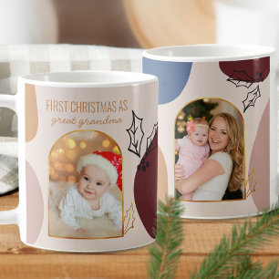 Mug Premier Noël en Arc d'or personnalisé photo