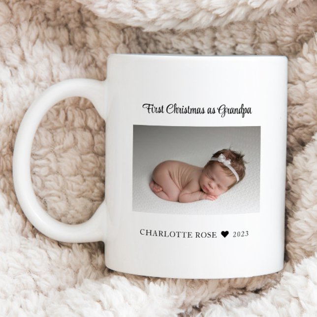 Mug Premier Noël en grand-père Nouveau bébé photo (Créateur téléchargé)