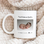 Mug Premier Noël en nouvelle photo de grand-mère<br><div class="desc">Célébrez son premier Noël comme grand-mère avec cette tasse de café photo personnalisée. Tout le texte peut être customisé. Ajoutez votre propre photo pour créer un cadeau vraiment unique pour son premier Noël en tant que grand-mère.</div>