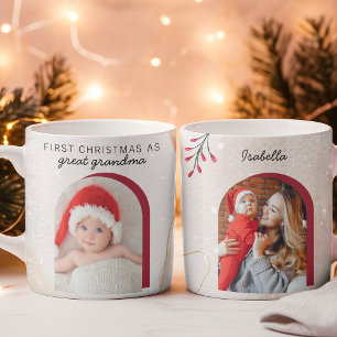 Mug Premier Noël en Red Arch Photo personnalisée