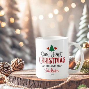 Mug Premier Noël en tant que M. et Mme Personnalisé