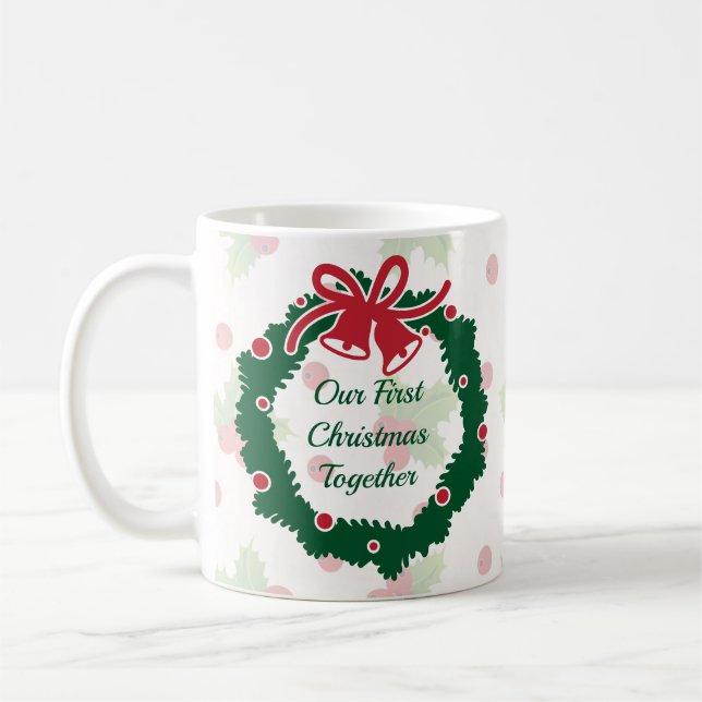 Mug Premier Noël Ensemble Wreath et Holly (Gauche)