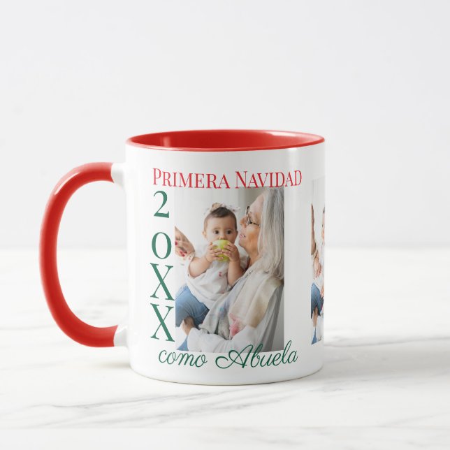 Mug Premier Noël espagnol en tant que grand-mère perso (Gauche)