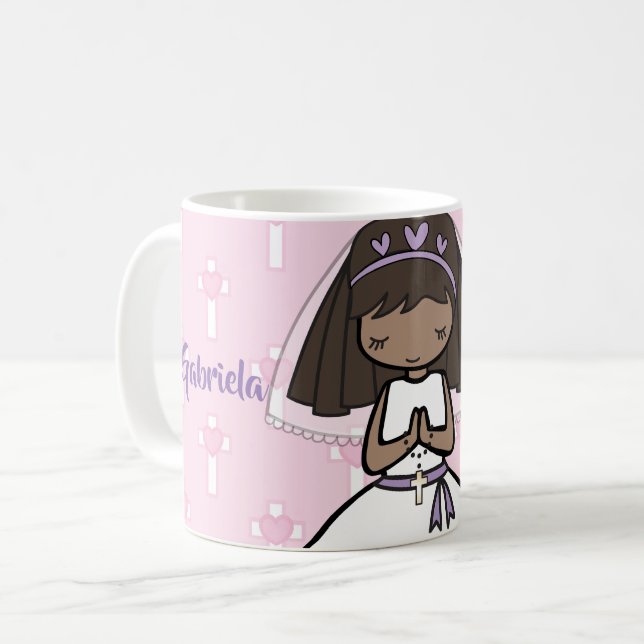 Mug Premier nom adorable de fille de brune de sainte (Devant gauche)