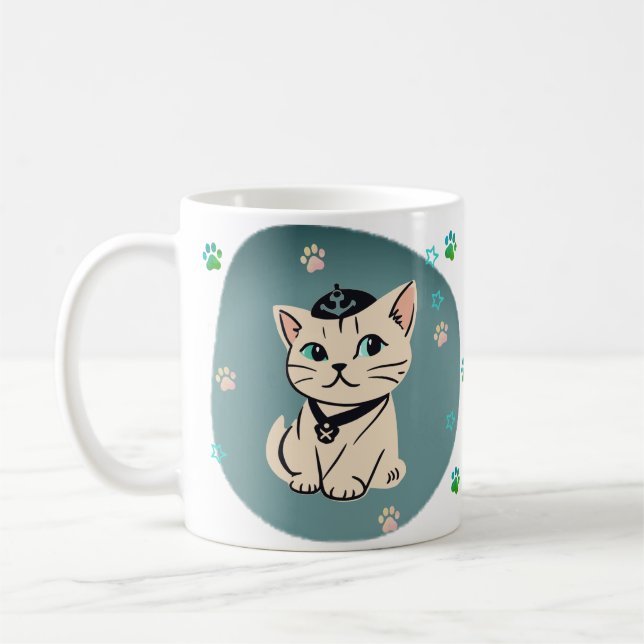 Mug Premier Officier de la Chatte Malicieuse Cadeau po (Gauche)