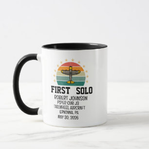 Mug Premier pilote d'avion solo personnalisé rétro
