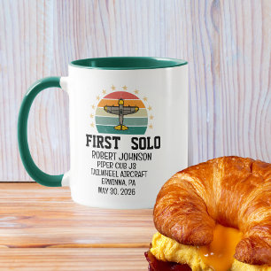 Mug Premier PILOTE d'avion solo, Rétro, Personnalisé
