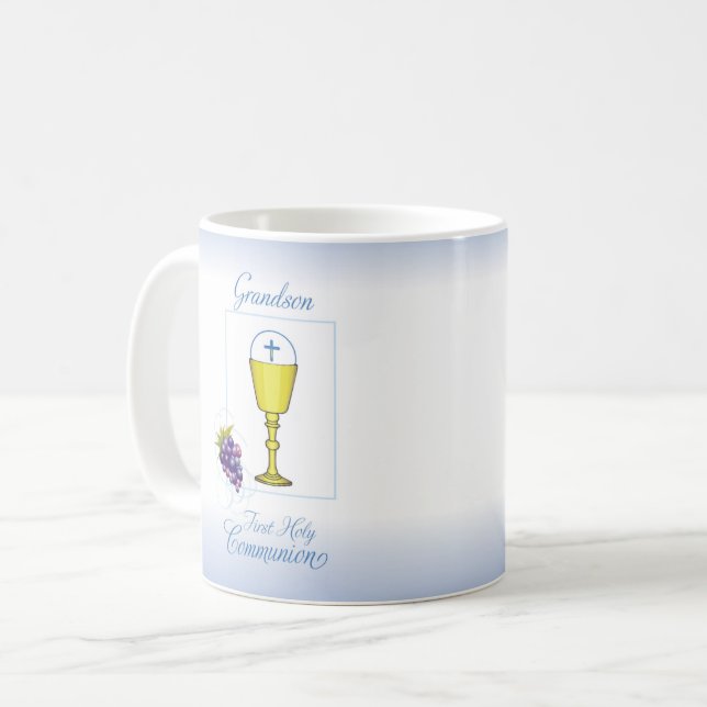 Mug Première communion du petit-fils, calice avec host (Devant gauche)