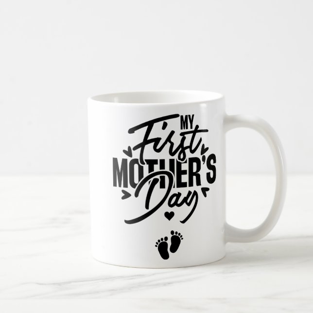 Mug Première Fête de la mère Grossesse Faire-part Mama (Droite)