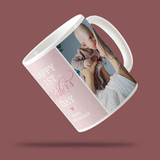 Mug Première fête des mères 2 Photo Rose (Créateur téléchargé)
