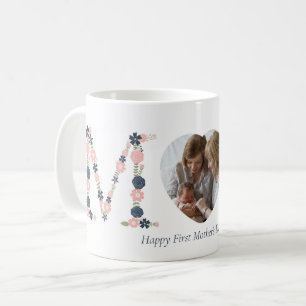 Mug Première Fête des Mères Blush Pink Navy Lettres fl