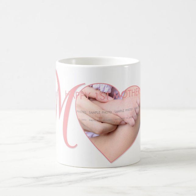 Mug Première Fête des mères Nouvelle maman rose Coeur  (Centre)