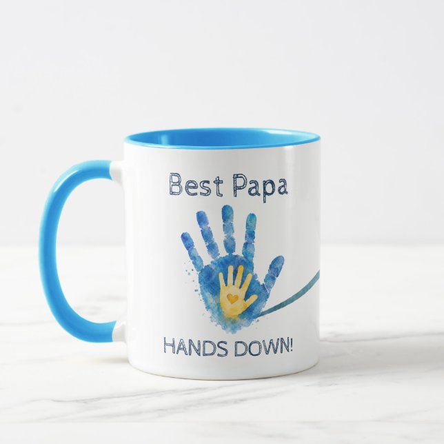 Mug Première fête des pères 2026 Empreinte aquarelle b (Gauche)