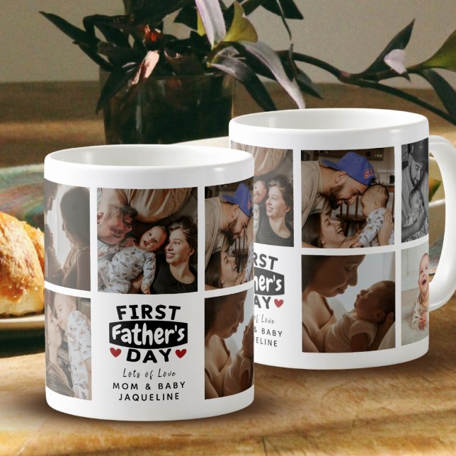 Mug Première Fête des pères de photo moderne Collage d (Créateur téléchargé)