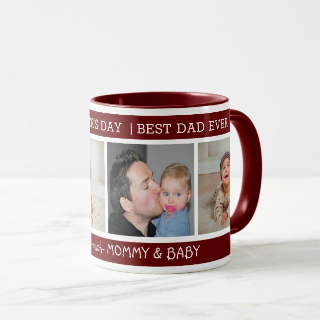 Mug Première Fête des pères Meilleur papa Ever 4 Photo (Devant droit)