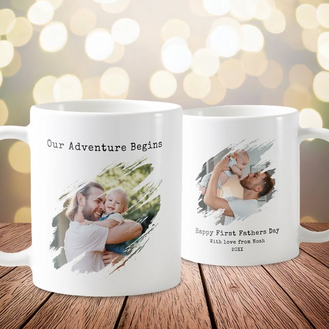 Mug Première Fête des pères moderne 2 Photo (Créateur téléchargé)