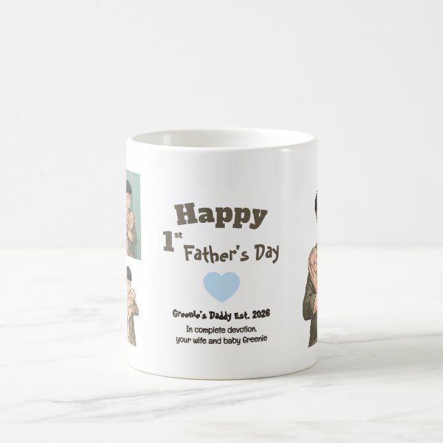 Mug Première fête des pères Papa est 2026 Style Anime (Centre)