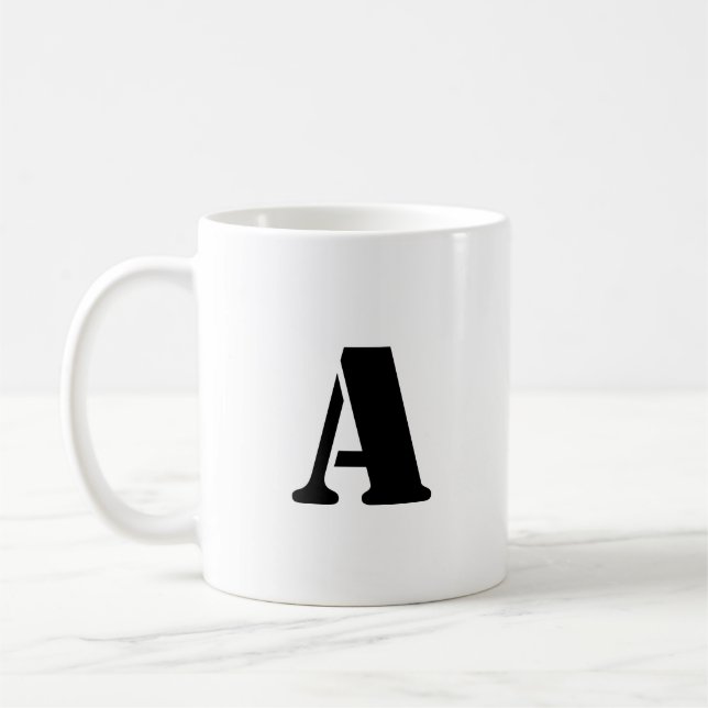 Mug Première lettre | Teal Monogram Modern Stylish Coo (Gauche)