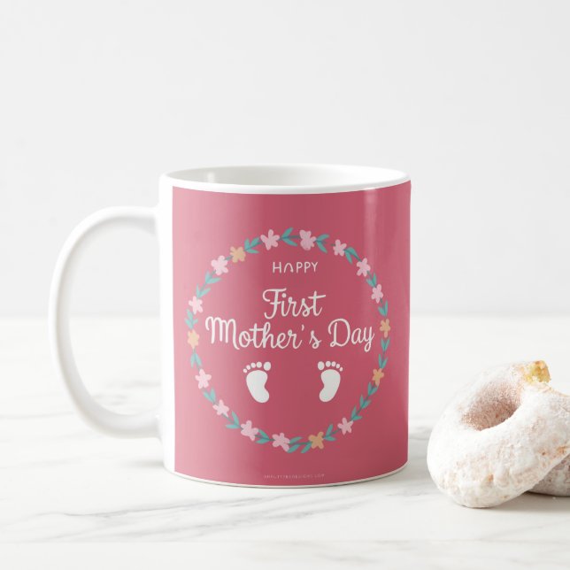 Mug Première Maman - Lumineux et Joyeux (Avec donut)