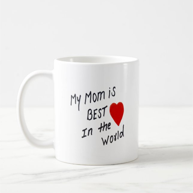 Mug première mère heureux jour mère simple écrit à la  (Gauche)