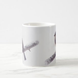 Mug Première neige - oiseaux de mésange tuftée