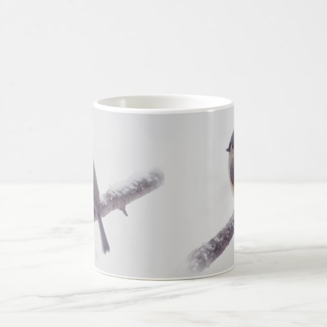 Mug Première neige - oiseaux de mésange tuftée (Centre)