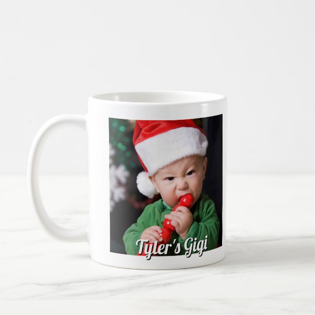Mug Première photo de Noël de Gigi (Gauche)