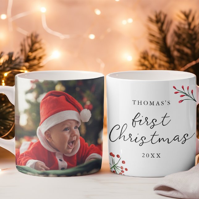 Mug Première photo de Noël du bébé (Créateur téléchargé)